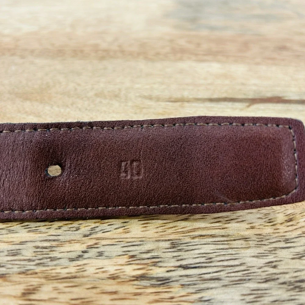 TORINO Italian Woven Elastic Belt Leather Tabs Blue Sz 40 MSRP$80 Made In USA